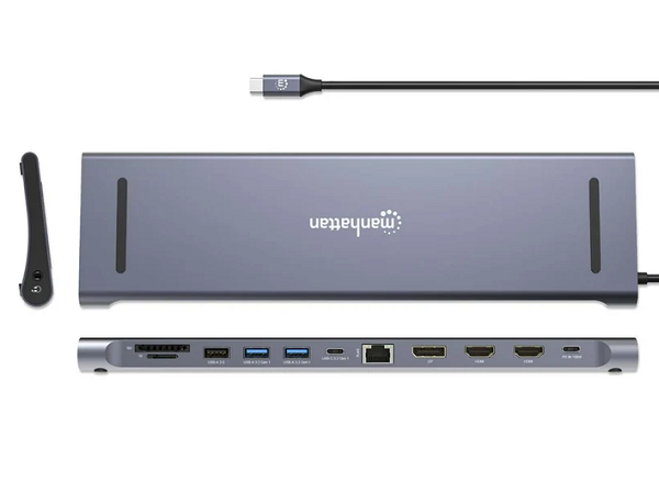 Docking stanica MANHATTAN 2574778 (USB-C, 12-in-1, Triple Monitor, 4K)-14