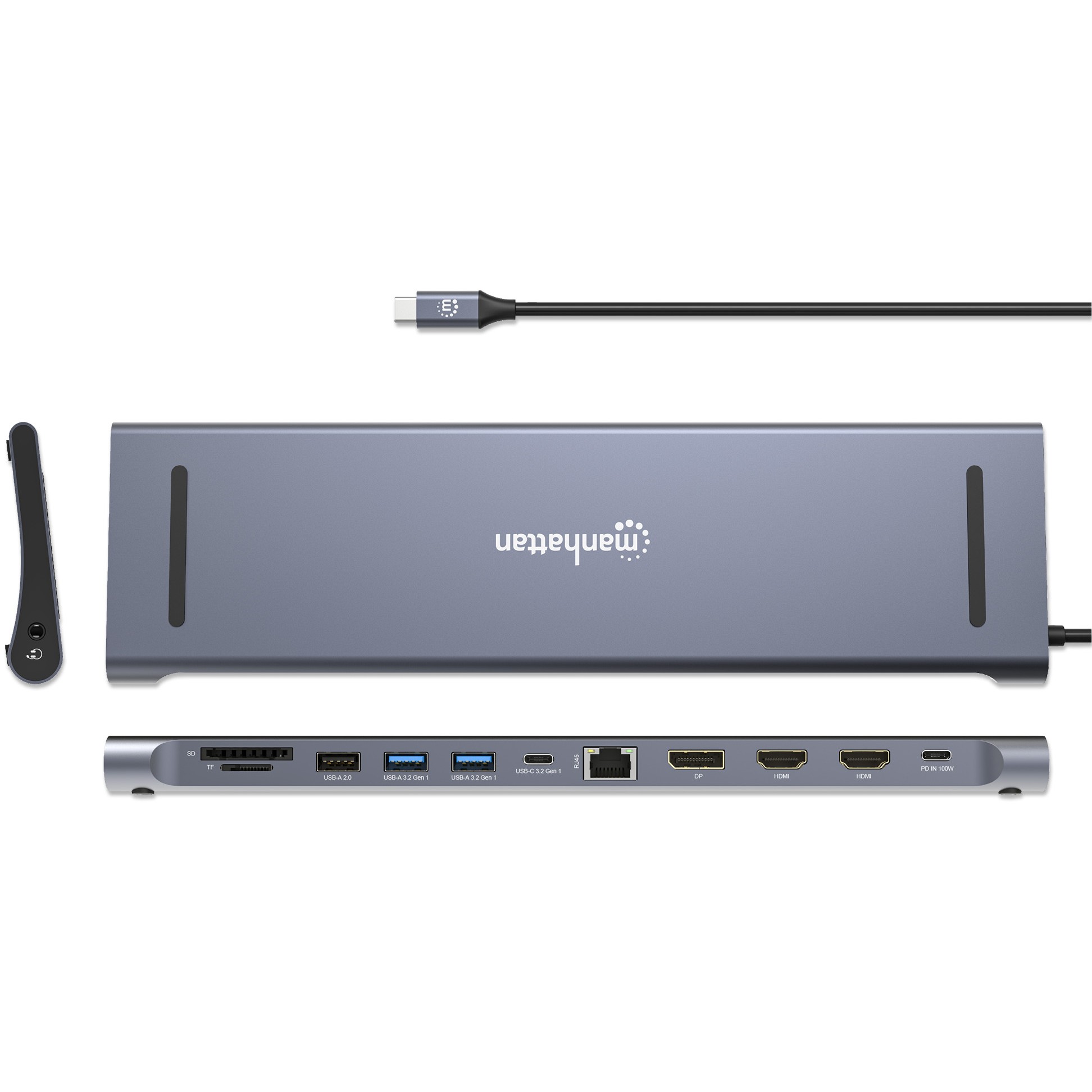 Docking stanica MANHATTAN 2574778 (USB-C, 12-in-1, Triple Monitor, 4K)-4