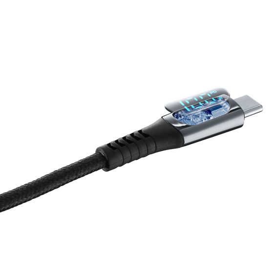 Kabel CELLULARLINE, Display, 5A, 100W, USB-C na USB-C, 200cm, Crni-5