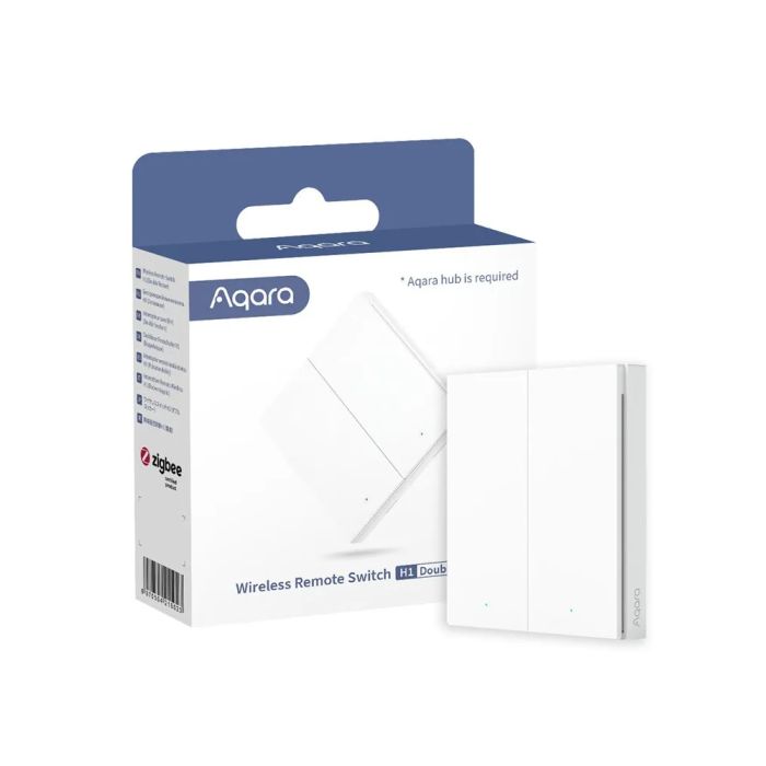 Aqara Wireless Remote Switch H1 (double rocker): Model: WRS-R02; SKU: AR009GLW02