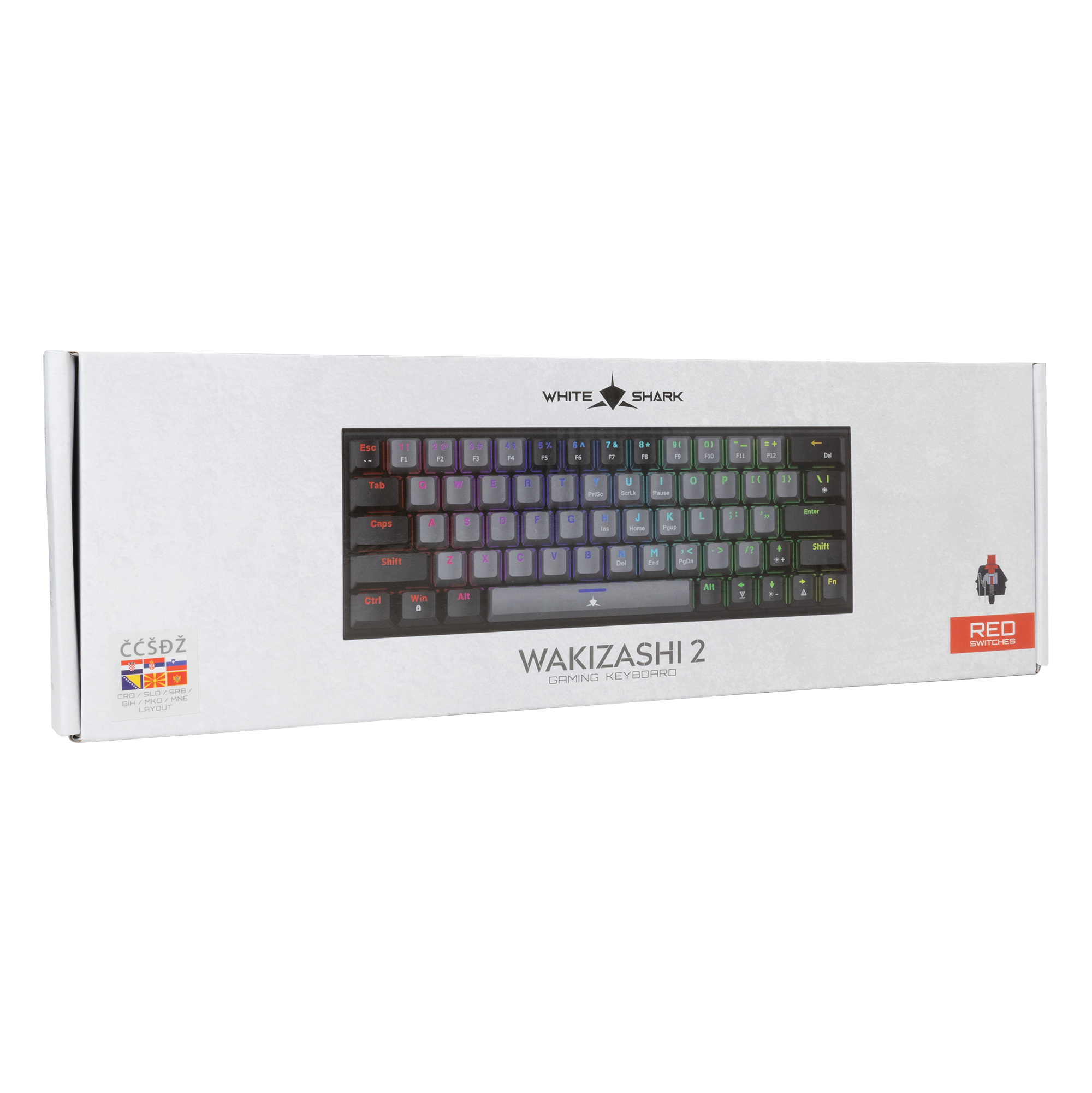White Shark KEYBOARD GK-002712V2 WAKIZASHI-2 / Gray-Black HR-RED.SW-10