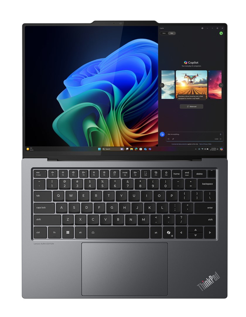 Laptop LENOVO ThinkPad X9-14 Gen 1 Copilot+ PC (14" 2.8K, Intel Core Ultra 7, 32 GB RAM, 1 TB SSD, Wi-Fi 7, Windows 11 Pro, engleska tipkovnica, siva) – internacionalna non HR tipkovnica-13