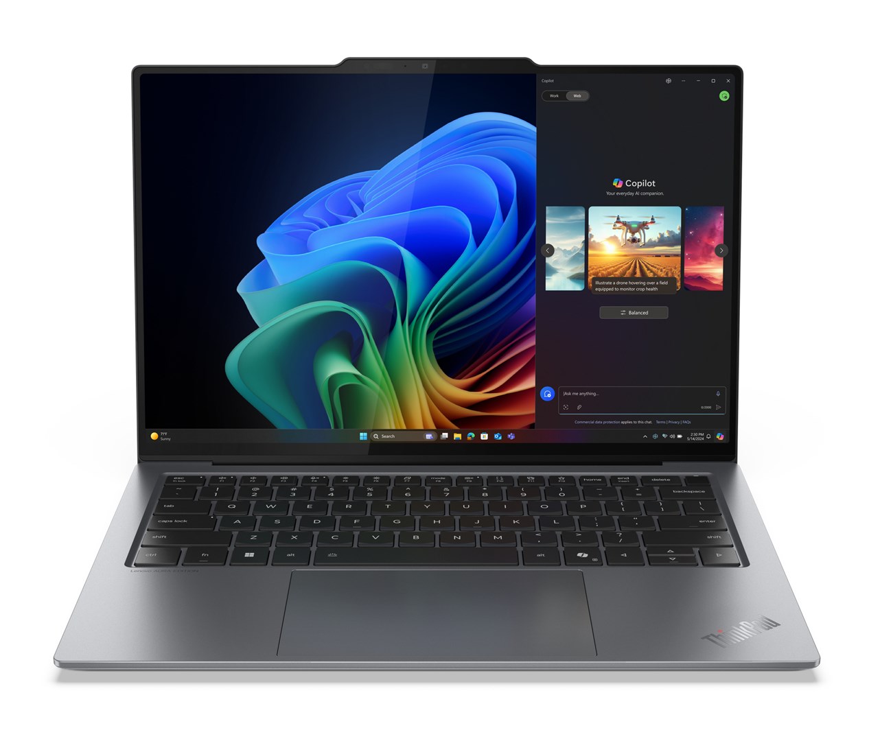 Laptop LENOVO ThinkPad X9-14 Gen 1 Copilot+ PC (14" 2.8K, Intel Core Ultra 7, 32 GB RAM, 1 TB SSD, Wi-Fi 7, Windows 11 Pro, engleska tipkovnica, siva) – internacionalna non HR tipkovnica-0