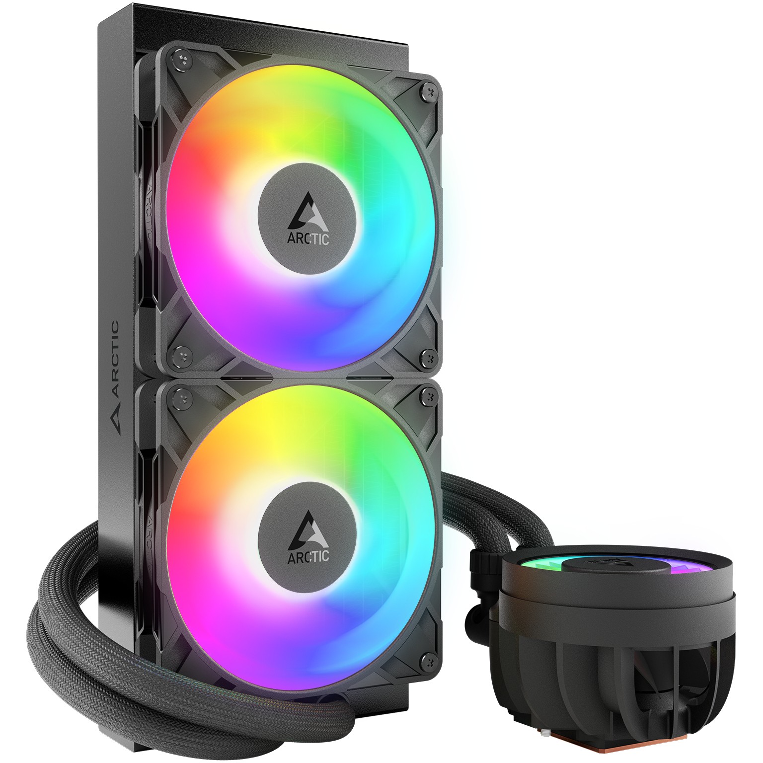 Vodeno hlađenje ARCTIC LIQUID FREEZER III PRO 240mm A-RGB (za INTEL/AMD procesore, 800–2800 vrt/min, 12x A-RGB Gen2 LED diode, 2x P12 Pro A-RGB ventilatora)-12