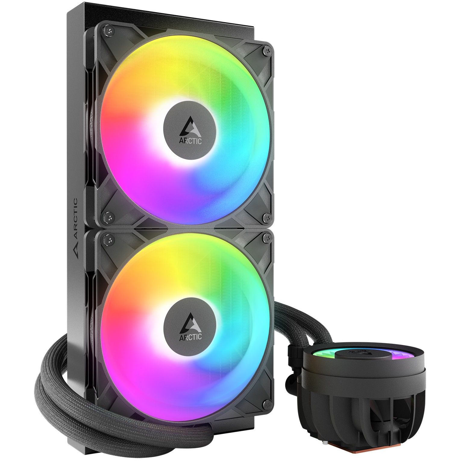 ARCTIC LIQUID FREEZER III PRO 280mm A-RGB vodno hlađenje za INTEL/AMD procesore (bakrena ploča, mikro rezkana rebra, 2x P14 Pro A-RGB ventilator, 400–2500 vrt/min)-7