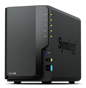 NAS server SYNOLOGY DS225+ 2-bay, 2GB, 2.5GbE, 1GbE, 2xUSB 3.2 Gen 1-1