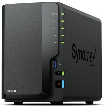 NAS server SYNOLOGY DS225+ 2-bay, 2GB, 2.5GbE, 1GbE, 2xUSB 3.2 Gen 1
