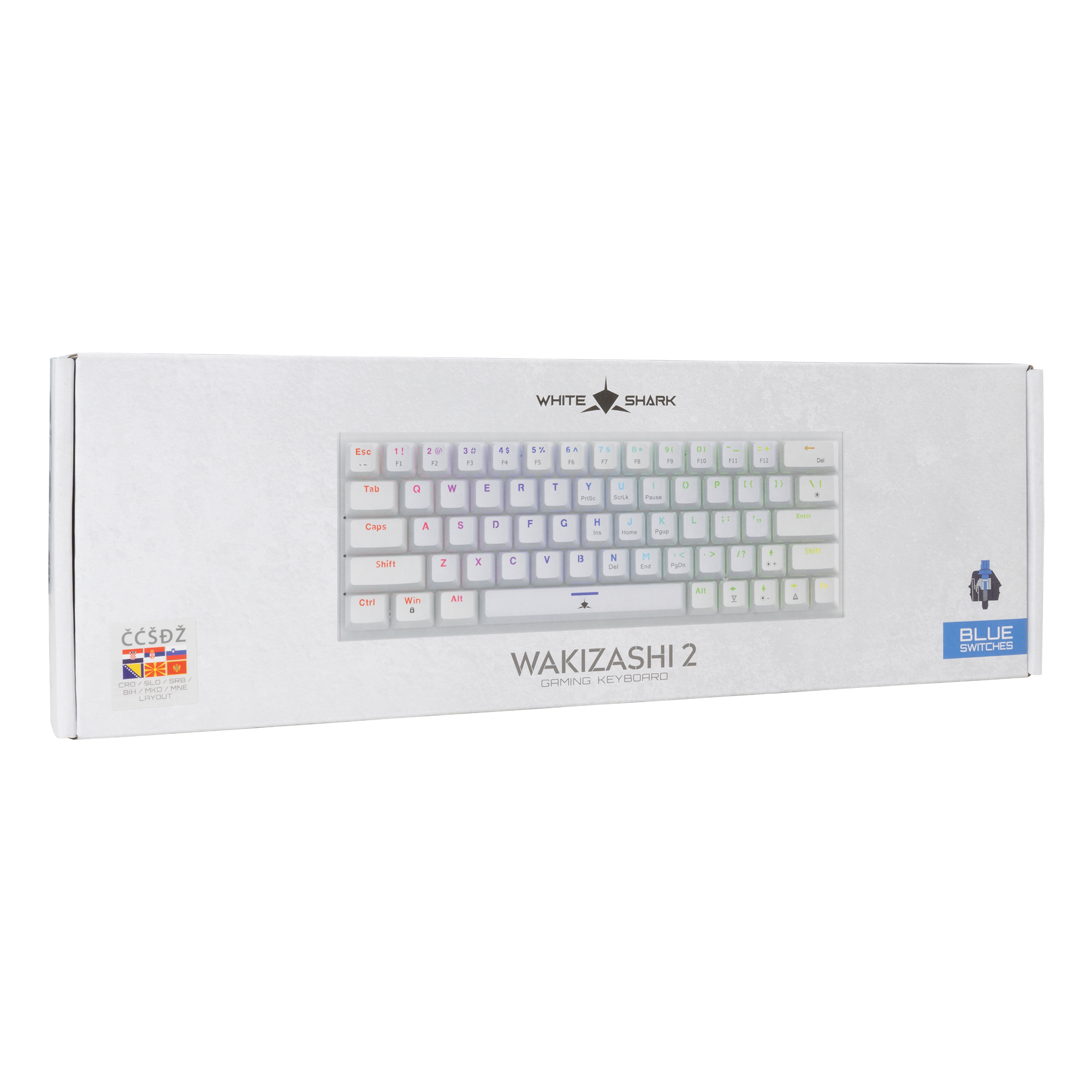 White Shark KEYBOARD GK-002222V2 WAKIZASHI-2 / White HR-BLUE.SW-18