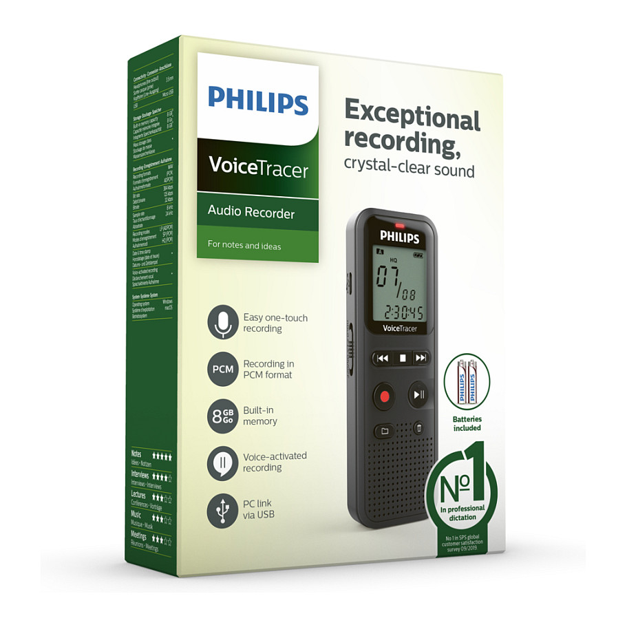 Diktafon PHILIPS DVT1160-4