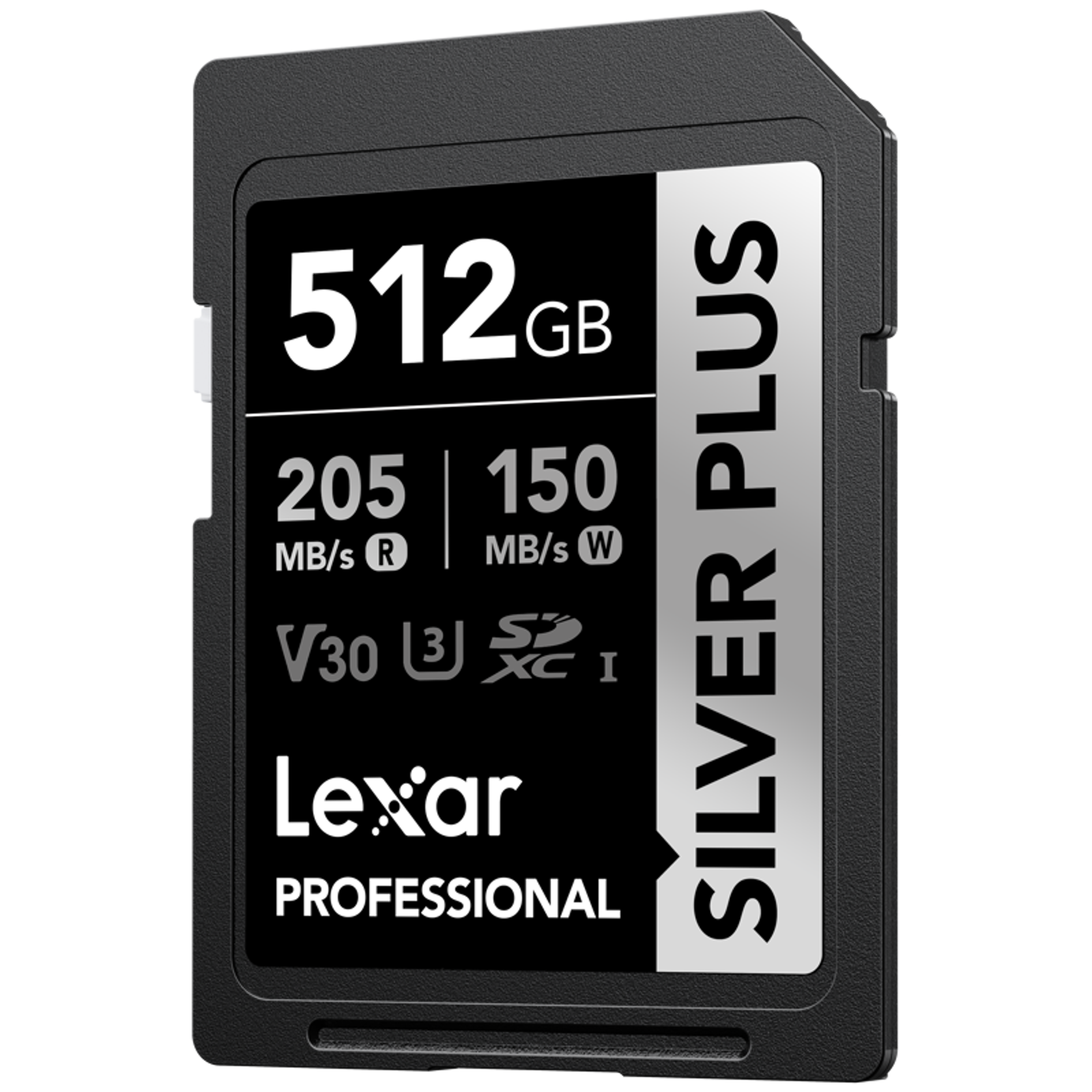 Memorijska kartica LEXAR 512GB Professional SILVER PLUS SDXC™ UHS-I cards,  up to 205MB/s read 150MB/s write C10 V30 U3