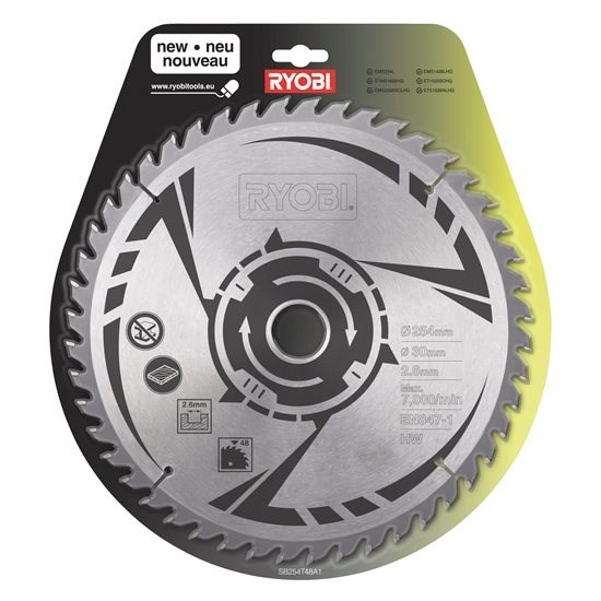 List pile RYOBI SB254T48A1 za kutne pile (254 mm, 48 zubaca, provrt 30 mm)-0