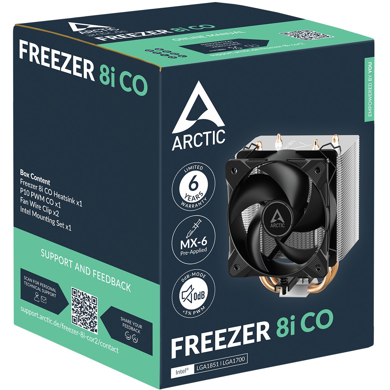 CPU hladnjak ARCTIC Freezer 8i - CO (za kontinuirani rad, kompaktan, Intel)-6