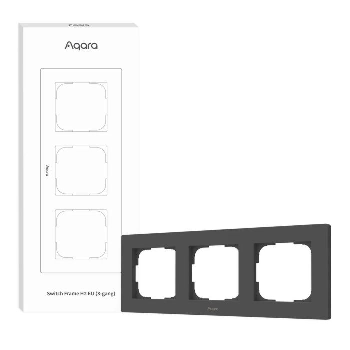 Okvir za prekidače AQARA H2, trostruki, sivi (86 x 228 mm, plastika, kompatibilan s EU podometnim dozama)-0