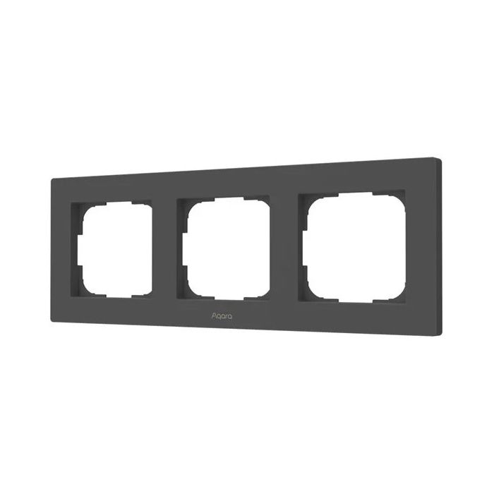 Okvir za prekidače AQARA H2, trostruki, sivi (86 x 228 mm, plastika, kompatibilan s EU podometnim dozama)-1