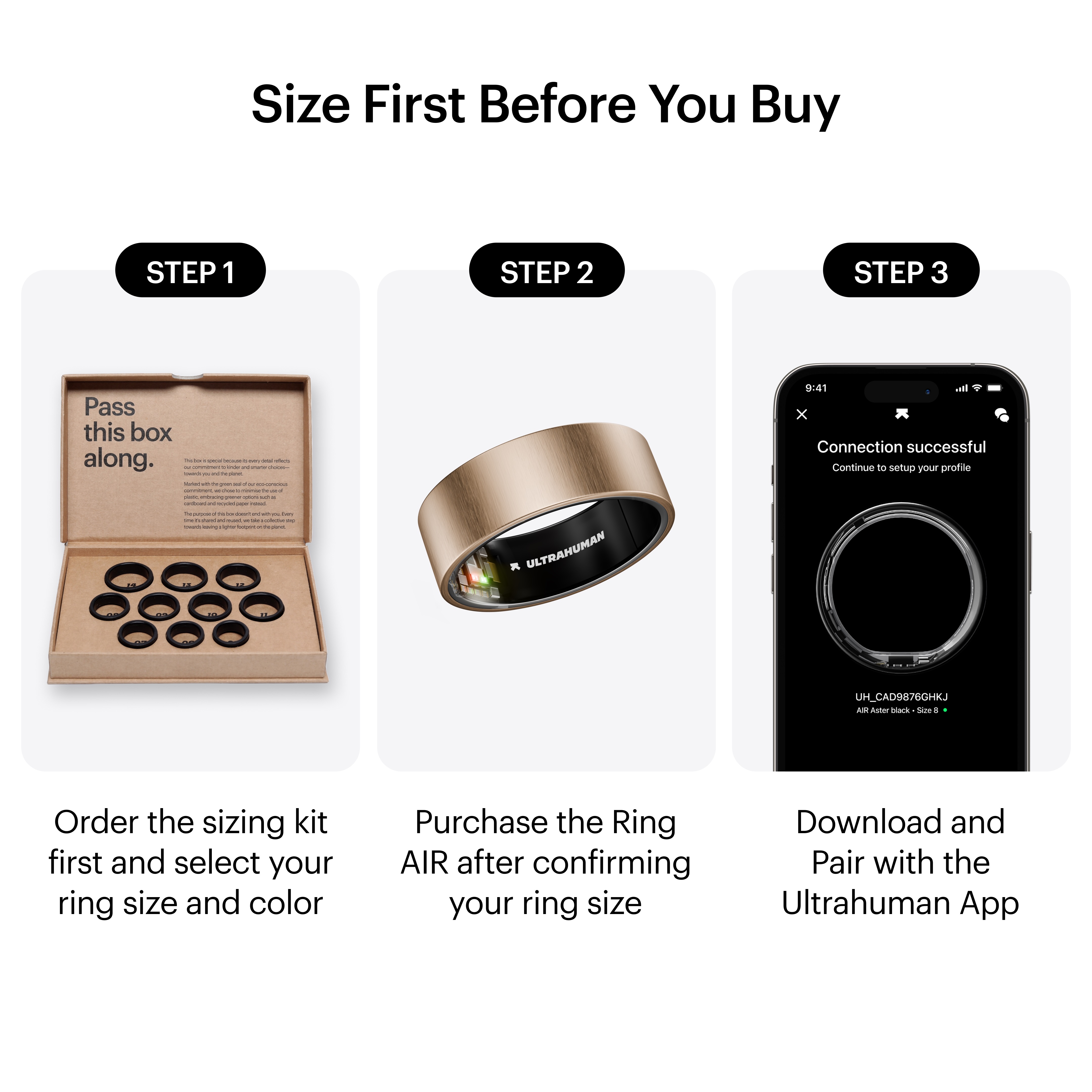 Pametni prsten ULTRAHUMAN Ultrahuman Ring Air - punjač, USB kabel / Veličina 14 - Brushed Rose Gold-2
