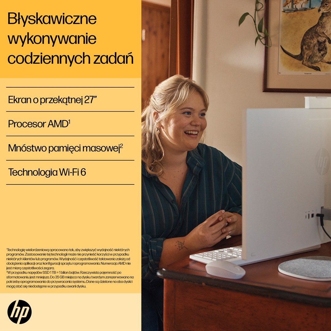 All-in-One računalo HP 27-cr0222nw (27" FHD, Ryzen 7 7730U, 16 GB, 512 GB SSD, Windows 11 Home, non-HR tipkovnica, bijela boja)-3