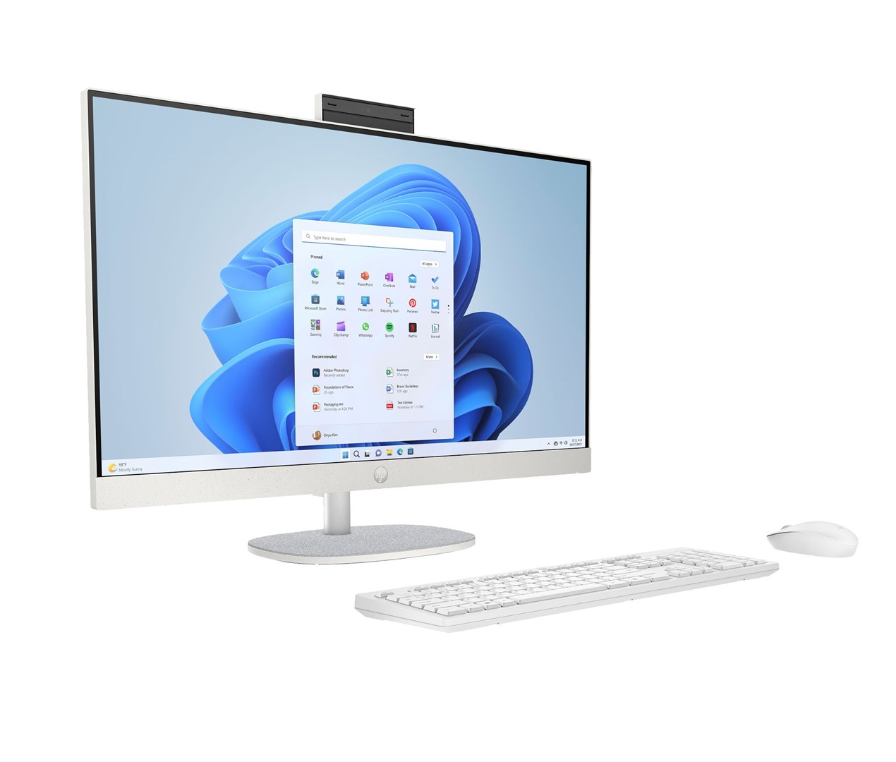 All-in-One računalo HP 27-cr0232nw (27" FHD, Ryzen 5 7520U, 16 GB, 512 GB SSD, Windows 11 Home, non-HR tipkovnica, bijela boja)-1