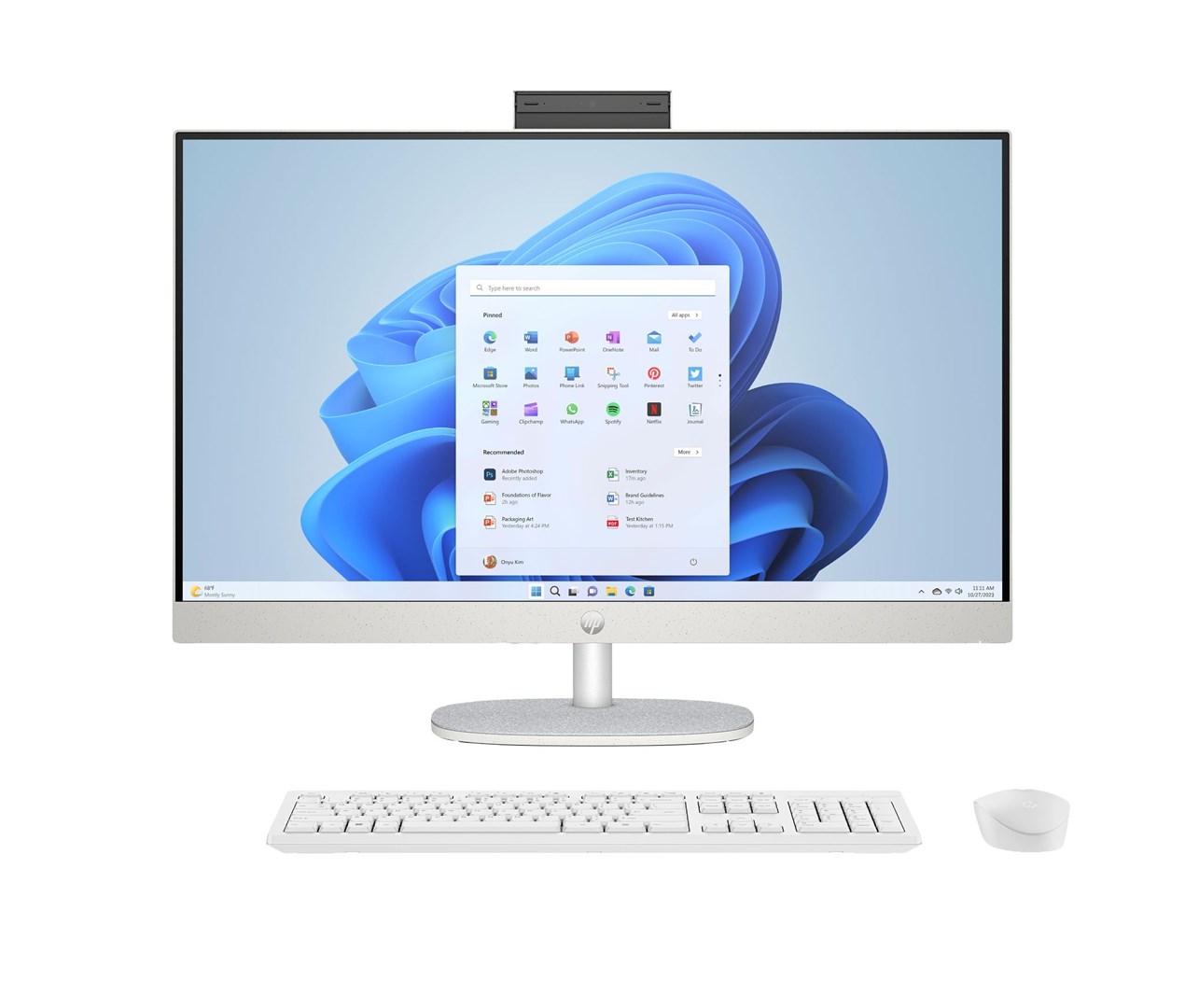 All-in-One računalo HP 27-cr0232nw (27" FHD, Ryzen 5 7520U, 16 GB, 512 GB SSD, Windows 11 Home, non-HR tipkovnica, bijela boja)