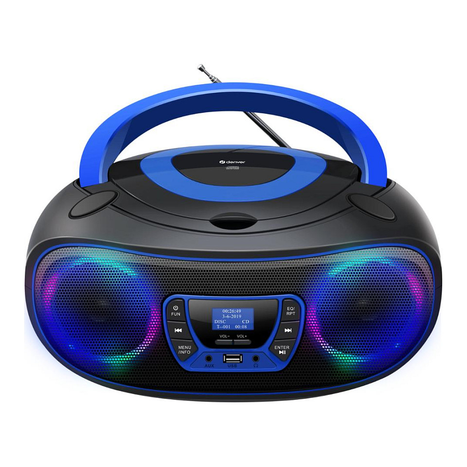 Prijenosni CD radio player DENVER TDB-212BU (DAB+/FM, LCD, Dual Alarm) Blue-0