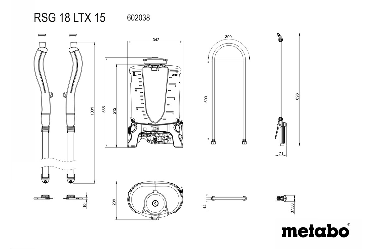 METABO RSG 18 LTX 15 akumulatorska leđna prskalica (bez baterije i punjača)-1