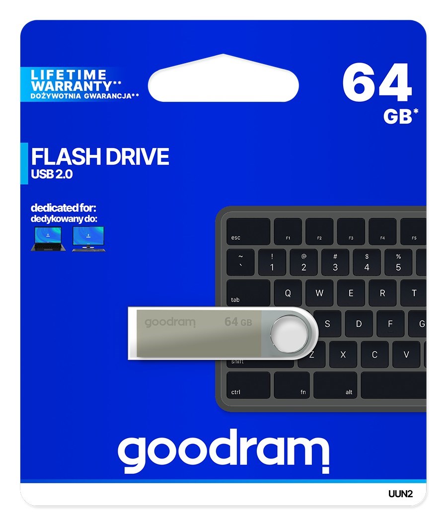 USB flash drive GOODRAM UUN2 (64 GB, USB 2.0, USB Type-A, Srebrna)-2