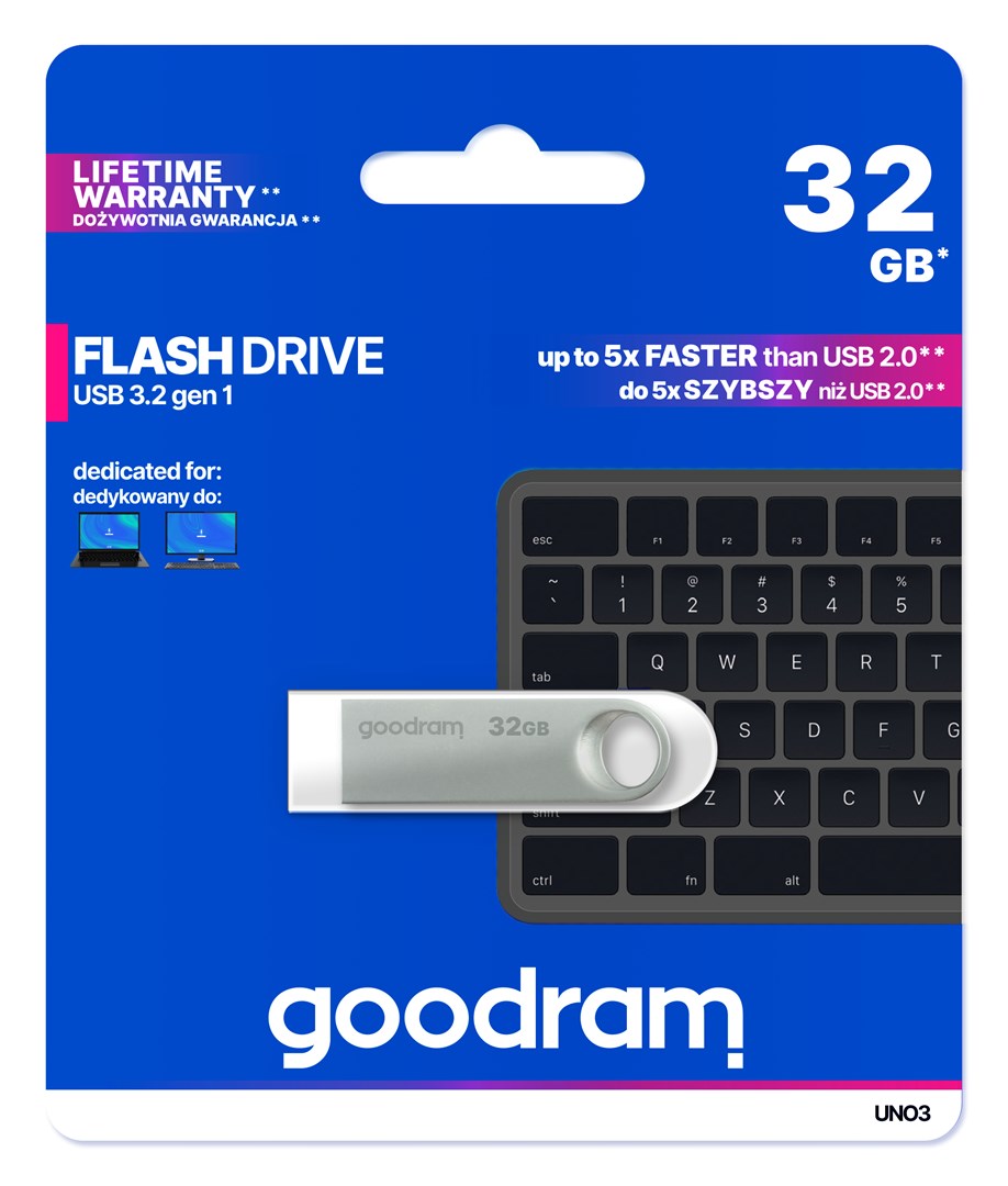 USB Flash Drive GOODRAM UNO3-0320S0R11 (32 GB, USB Type-A 3.2 Gen 1, Srebrna)-1