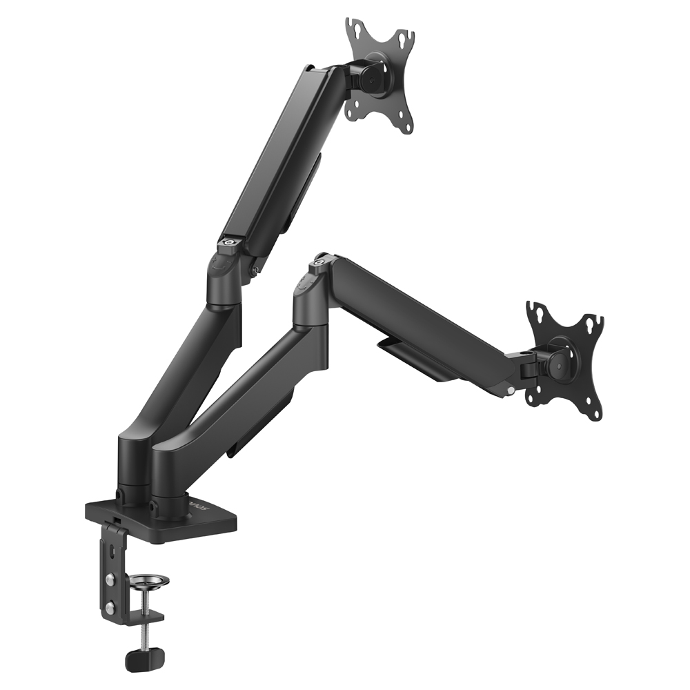 Monitor mount SAVIO UM-04 (dual, za monitore 17″ – 32″, 2× 2–9 kg, s plinskom oprugom)-3