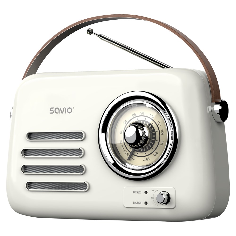 Radio SAVIO RS-02 (prijenosni, bijela boja)-0