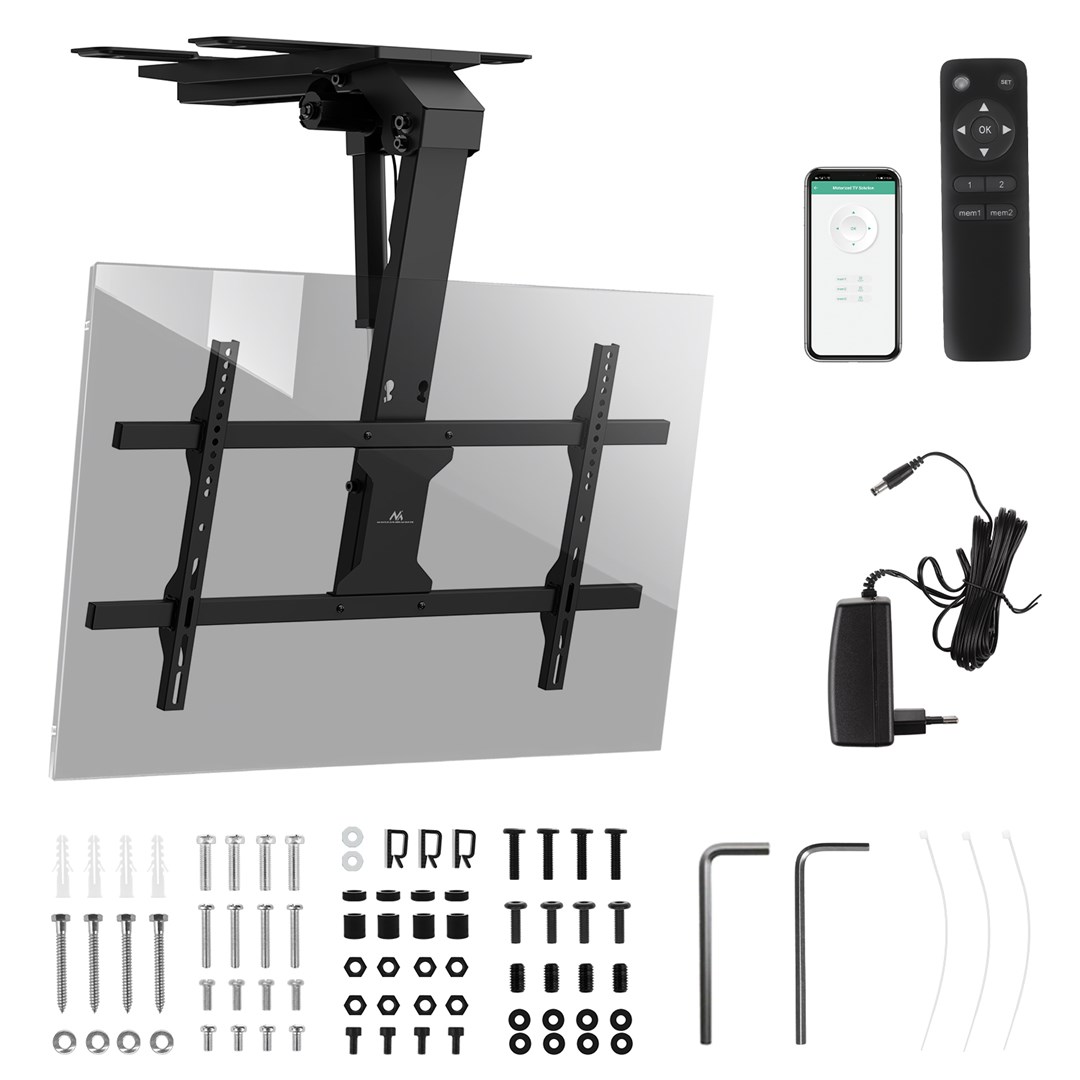 Stropni nosač za TV MACLEAN MC-110 T (električni, 43"-86", 45 kg, VESA 800x400, crna boja)-2