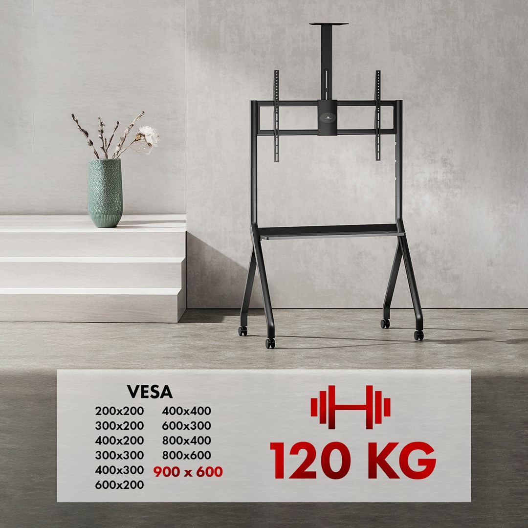 Stalak za TV MACLEAN MC-114 B (55-100", max. opterećenje 120kg, max. VESA 900x600, crna boja)-6