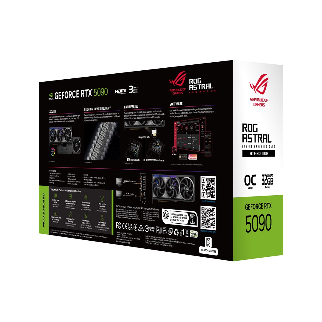 ASUS ROG-ASTRAL-RTX5090-O32G-BTF-GAMING NVIDIA GeForce RTX 5090 32 GB GDDR7-6