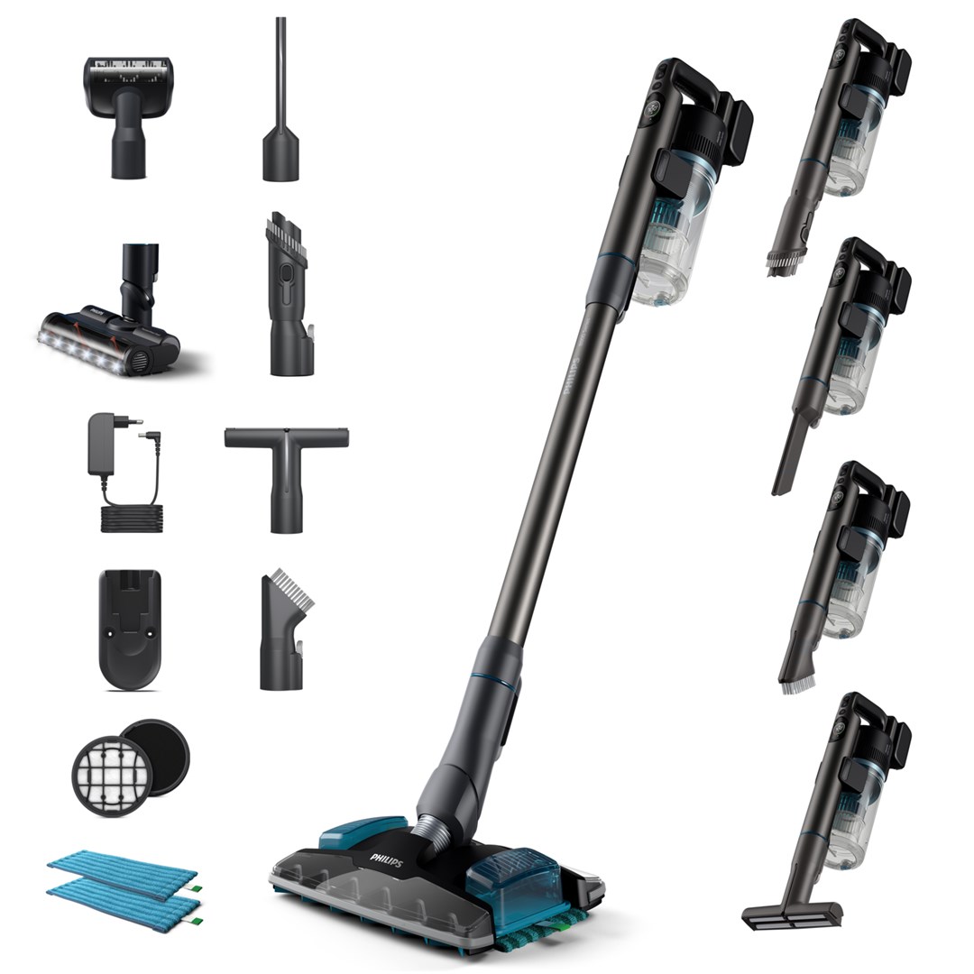 Usisavač PHILIPS 8000 series XC8057/01 bežični usisavač s baterijom, suho i mokro usisavanje, 0.6 L, Aqua boja, crna-1