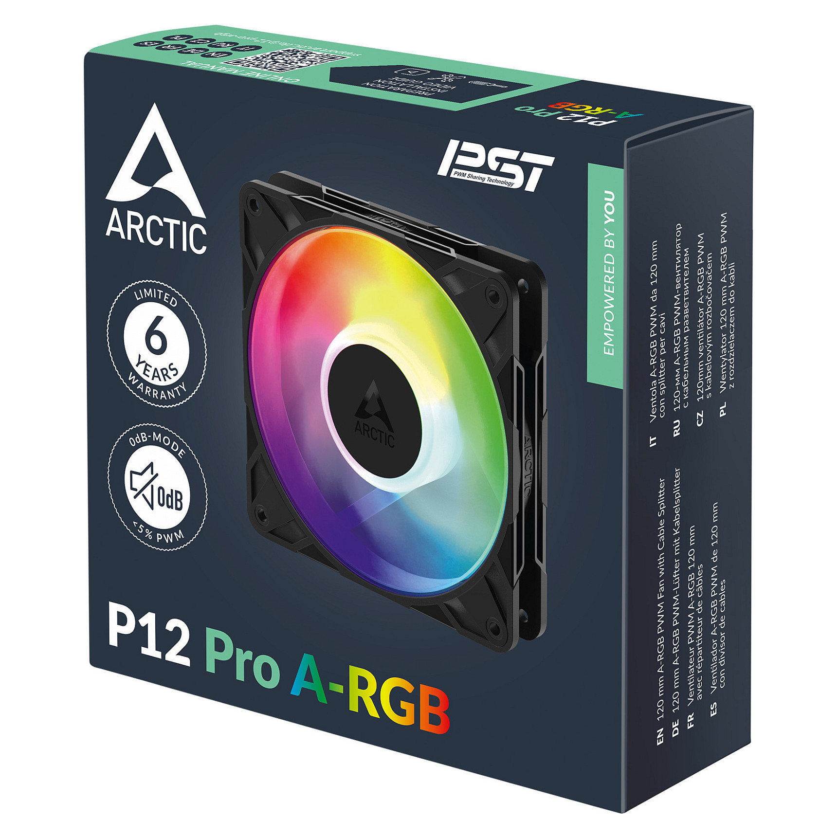 Ventilator ARCTIC P12 Pro A-RGB (120mm, 25 dB(A), veći protok zraka, statički tlak)-12