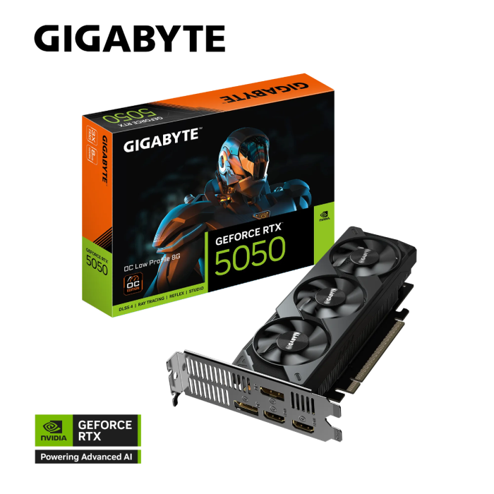 Grafička kartica GIGABYTE GeForce RTX 5050 OC Low Profile 8G (8GB GDDR6, 128bit, PCI-E 5.0, 2587MHz, 2 x DP, 2 x HDMI)