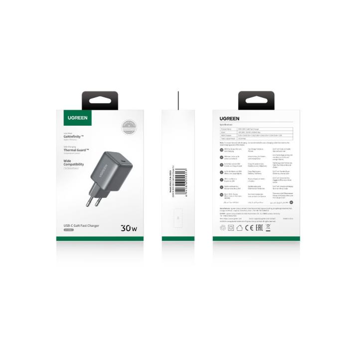 Kućni punjač UGREEN, 30W, USB-C, GaN, crni-3