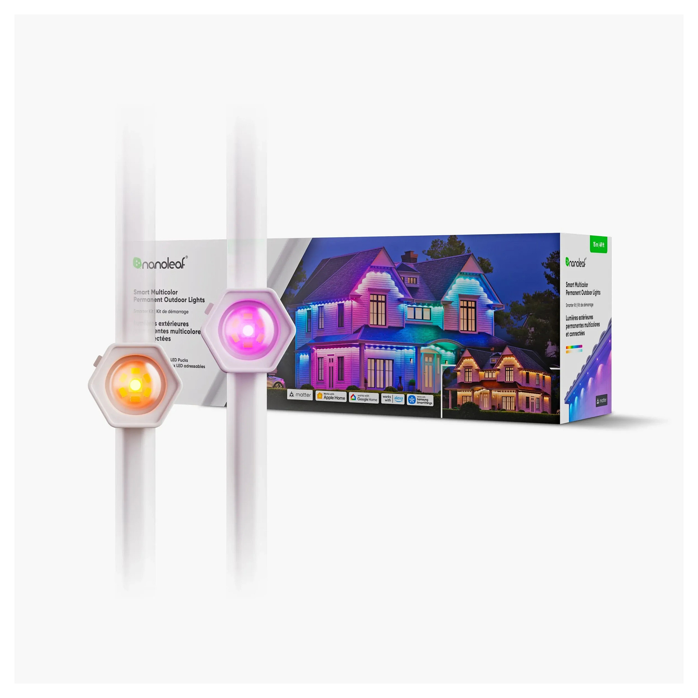 Pametna vanjska rasvjeta NANOLEAF Outdoor String Lights Starter Kit (15m, 20 RGBW žarulja, IP65/IP67, Matter)-0