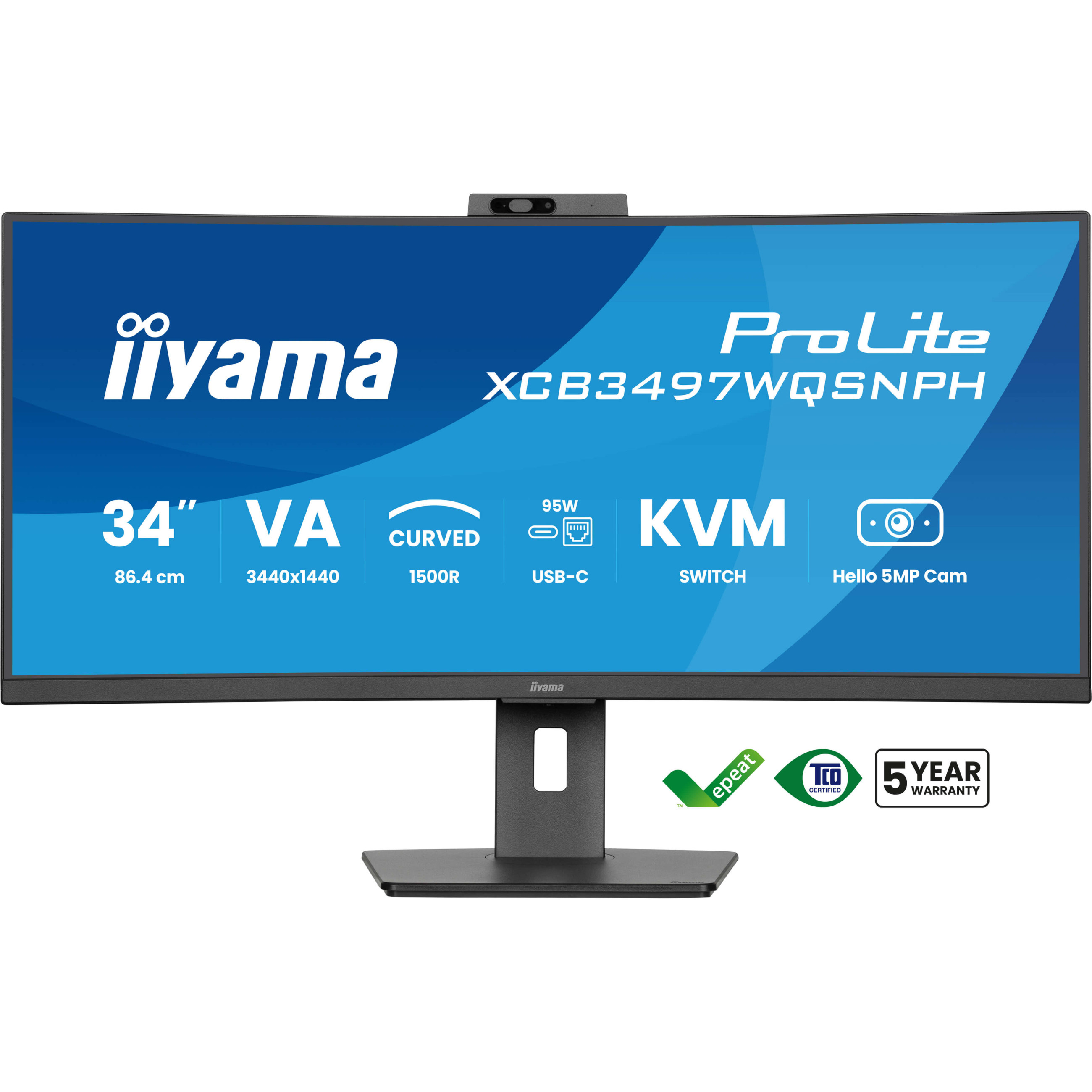 IIYAMA 34" Monitor XCB3497WQSNPH-B1 21:9 HDMI+-1