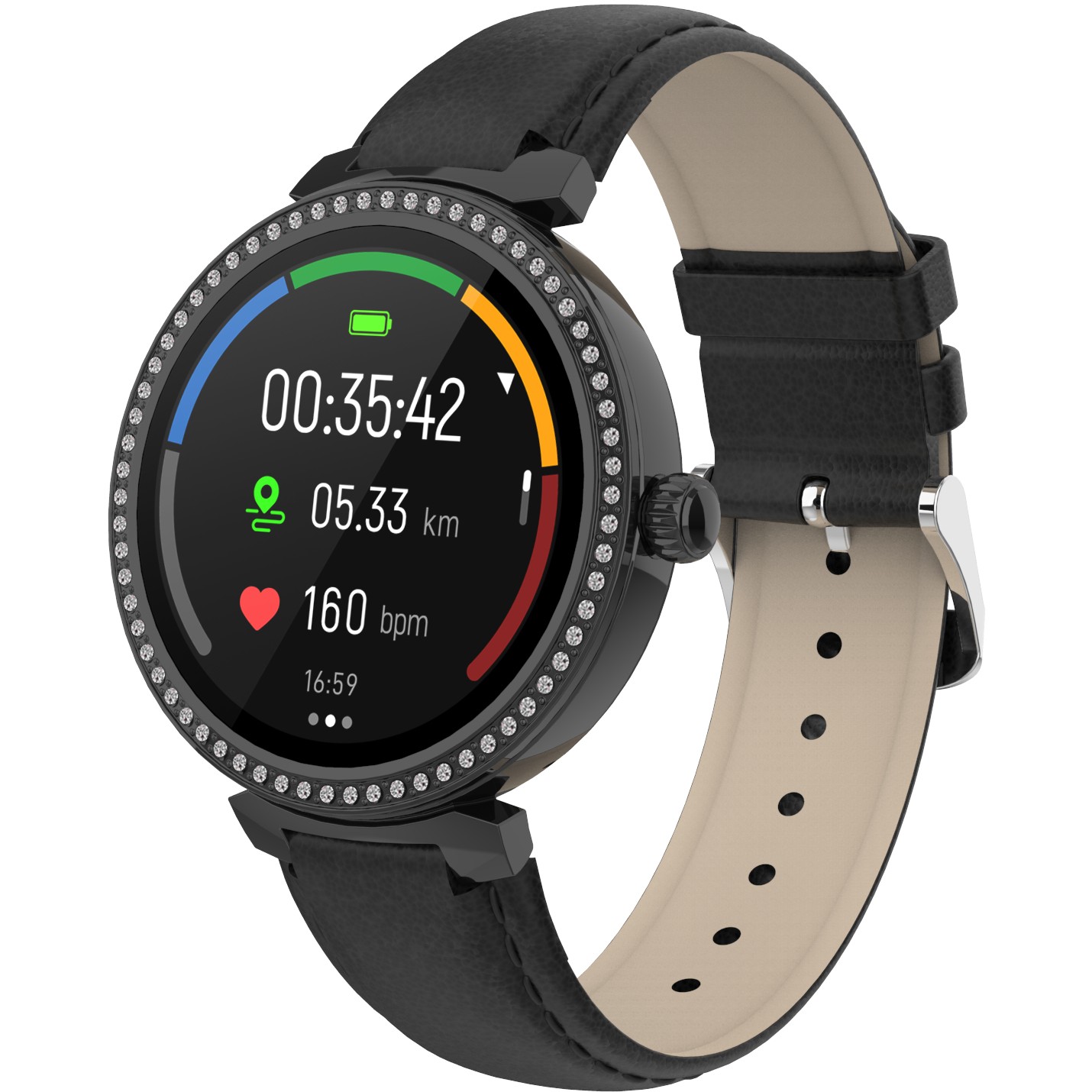 Pametni sat DENVER SWC-342B (1.2", IPS, Bluetooth, senzor otkucaja srca, SpO2, crni)-1