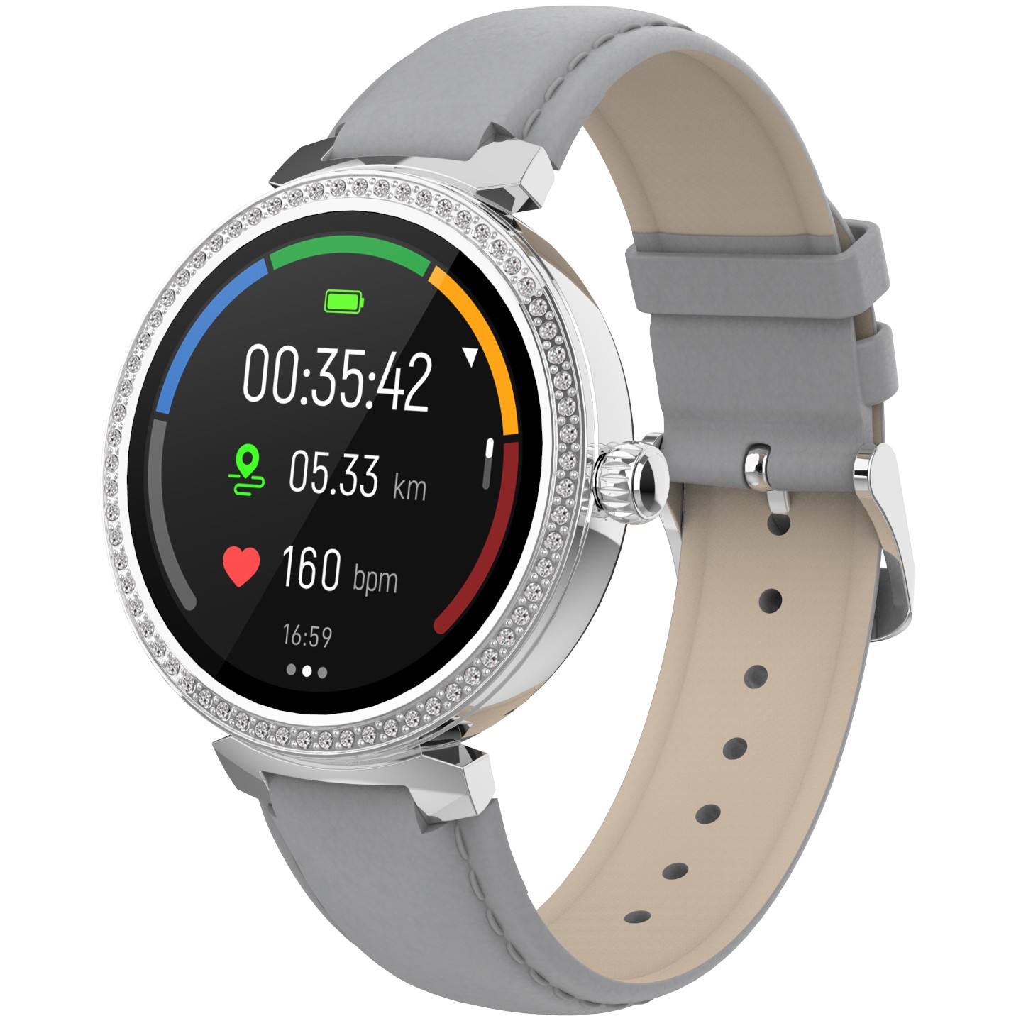 Pametni sat DENVER SWC-342GR (1.2", IPS, Bluetooth, senzor otkucaja srca, SpO2, IP67, sivi)-1
