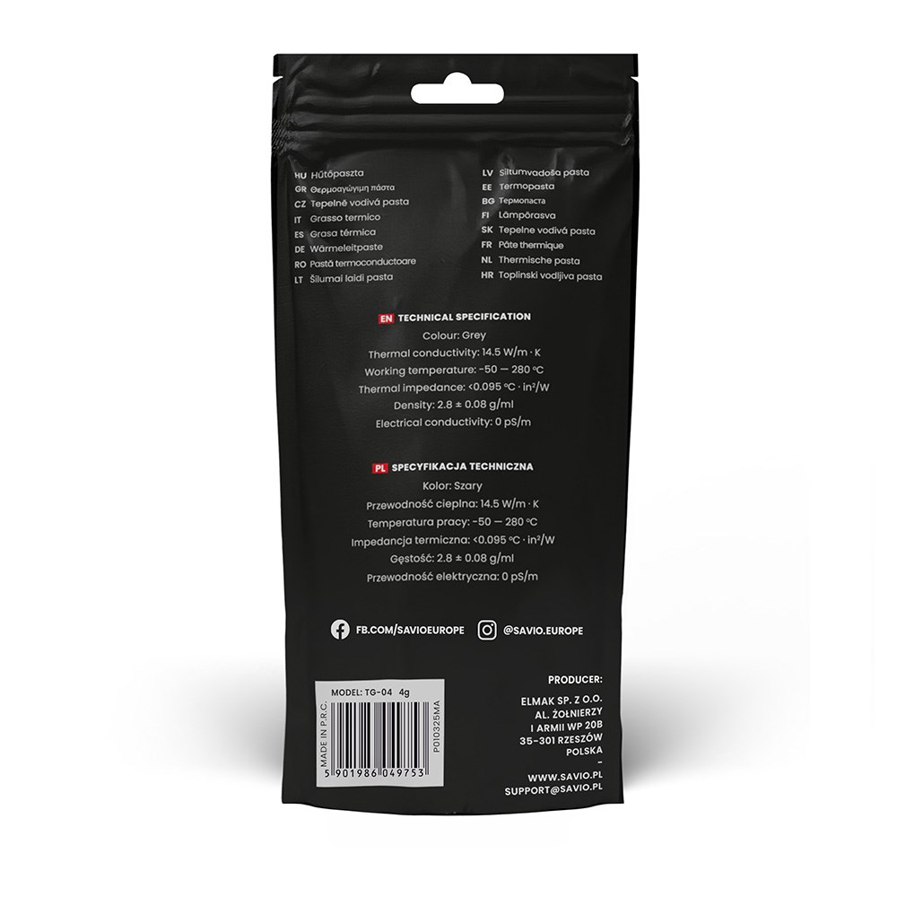 Termalna pasta SAVIO TG-04 14.5 W/m·K-4