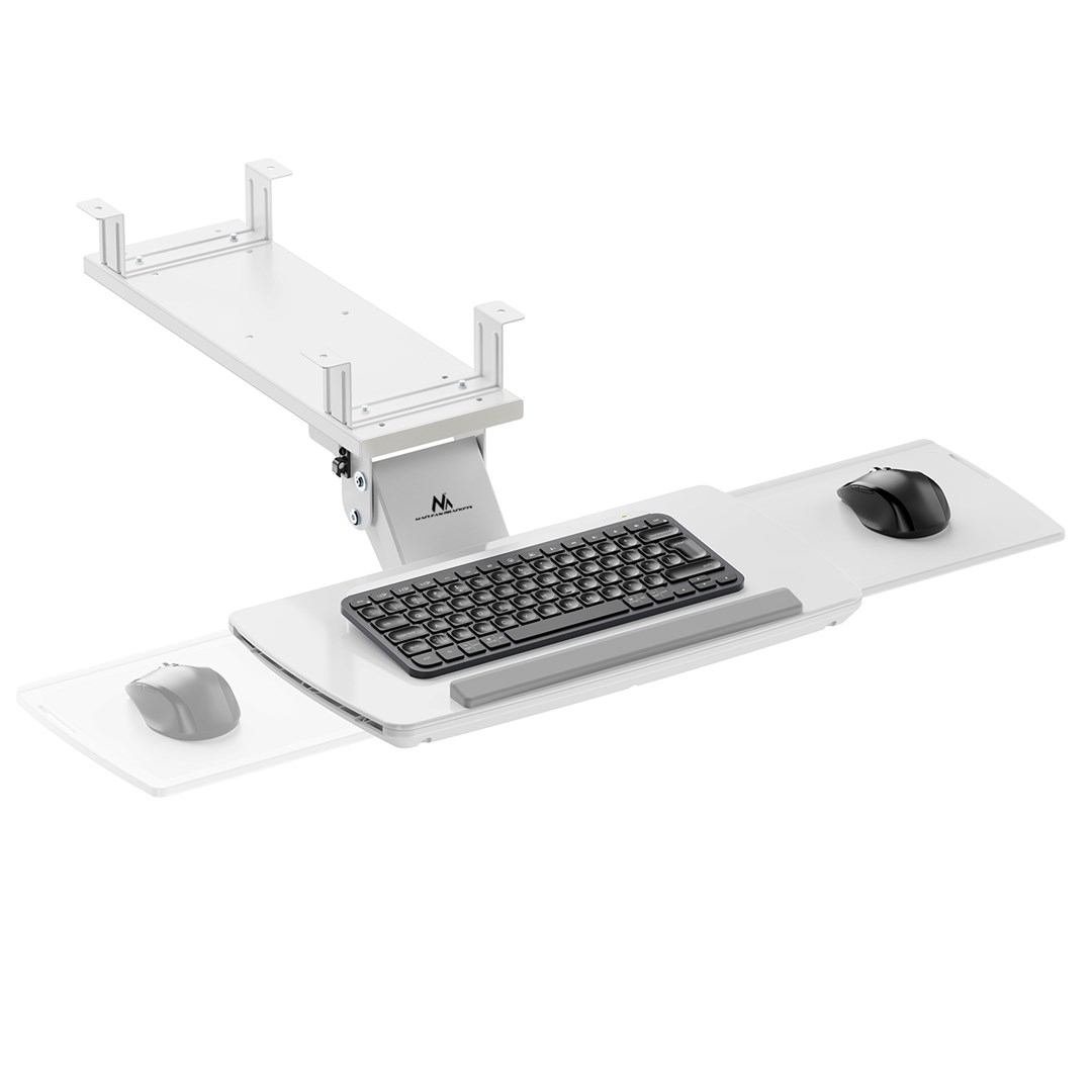 Maclean under-desk keyboard holder, adjustable, max. 5kg, White, MC-156 W-4
