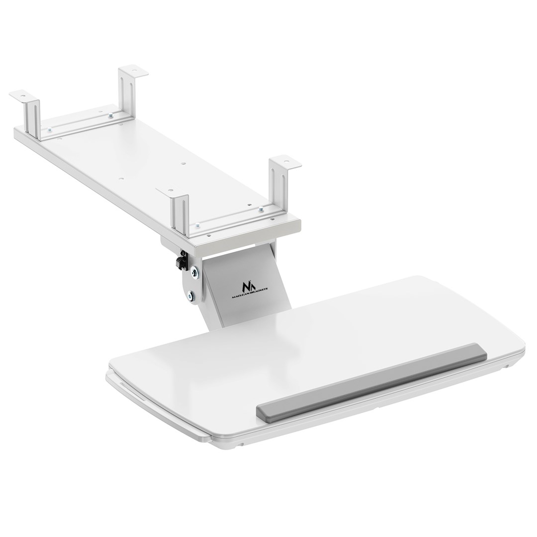 Maclean under-desk keyboard holder, adjustable, max. 5kg, White, MC-156 W-2