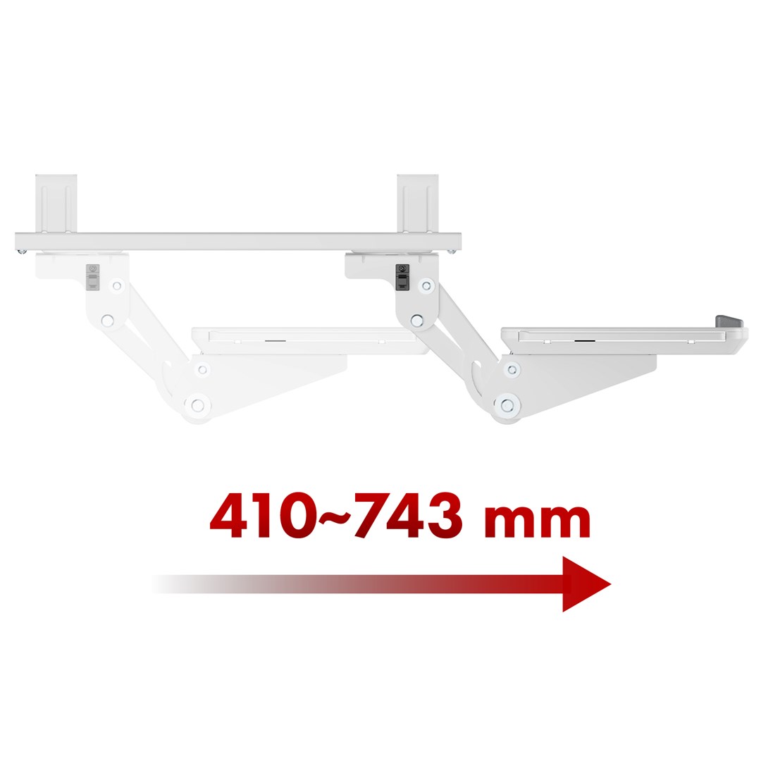 Maclean under-desk keyboard holder, adjustable, max. 5kg, White, MC-156 W-9