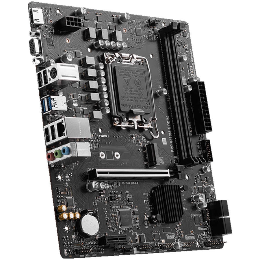 Matična ploča MSI PRO H610M-E DDR4 (Micro-ATX, LGA 1700, 2xDDR4, 4xSATA, 1xM.2, VGA, HDMI)-1