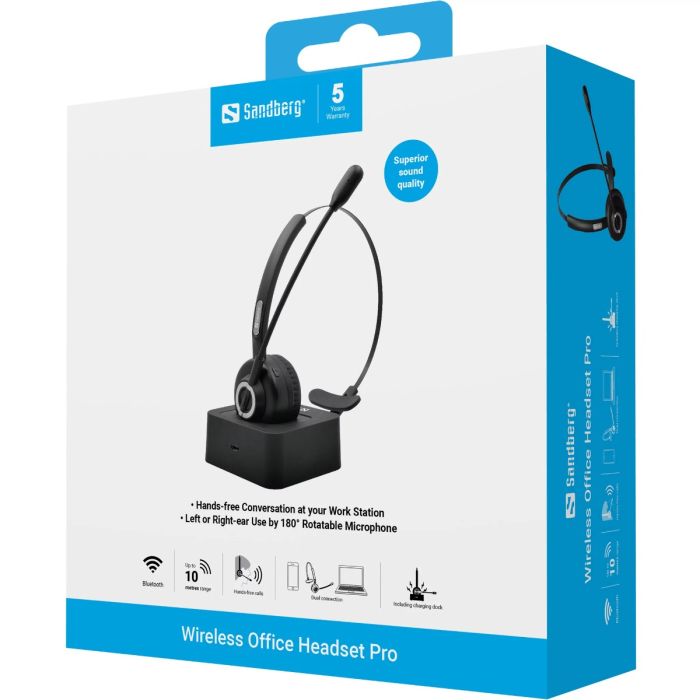 Slušalice SANDBERG bežični Office Headset Pro (Bluetooth 5.2, do 15 sati razgovora)-2