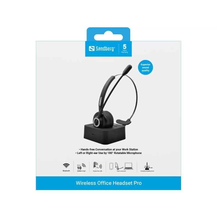 Slušalice SANDBERG bežični Office Headset Pro (Bluetooth 5.2, do 15 sati razgovora)-1