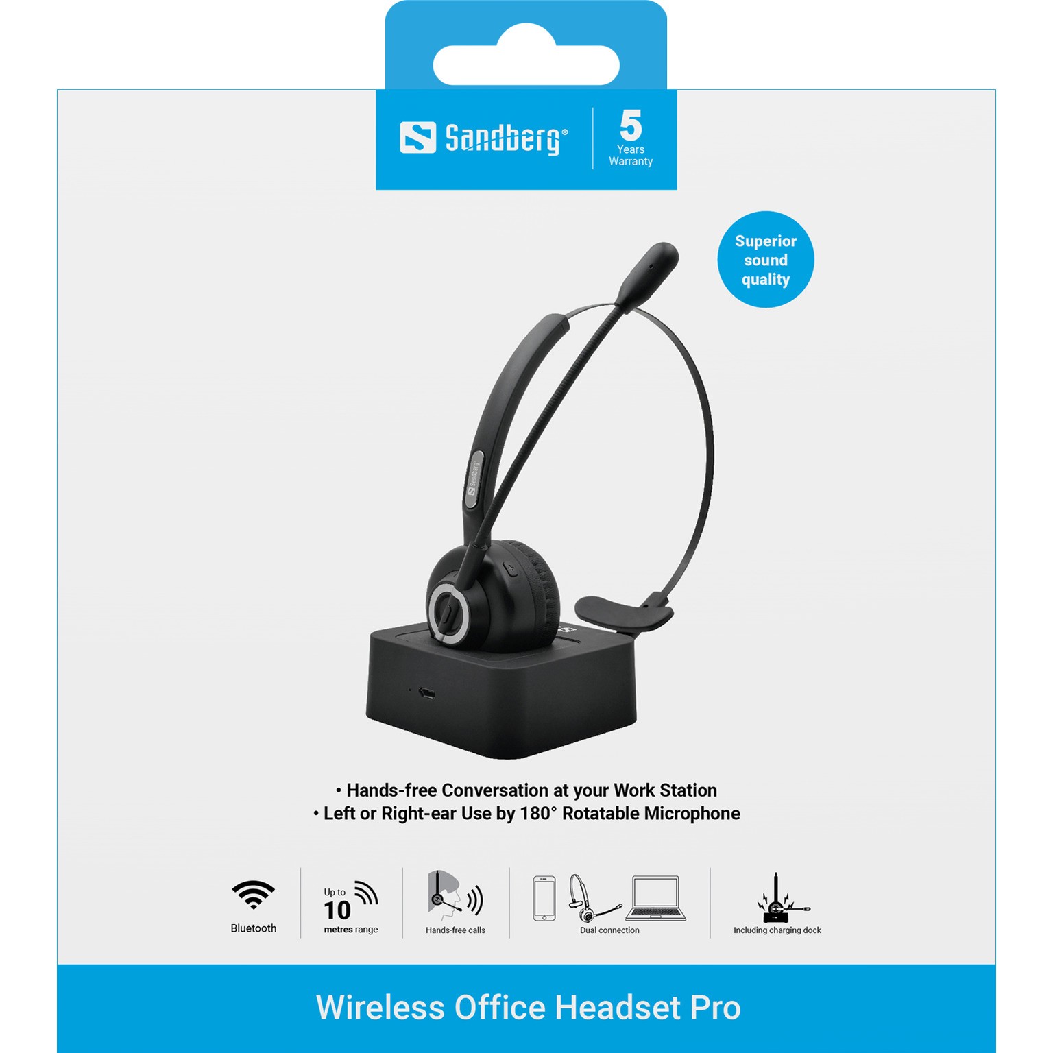 Slušalice SANDBERG bežični Office Headset Pro (Bluetooth 5.2, do 15 sati razgovora)-4