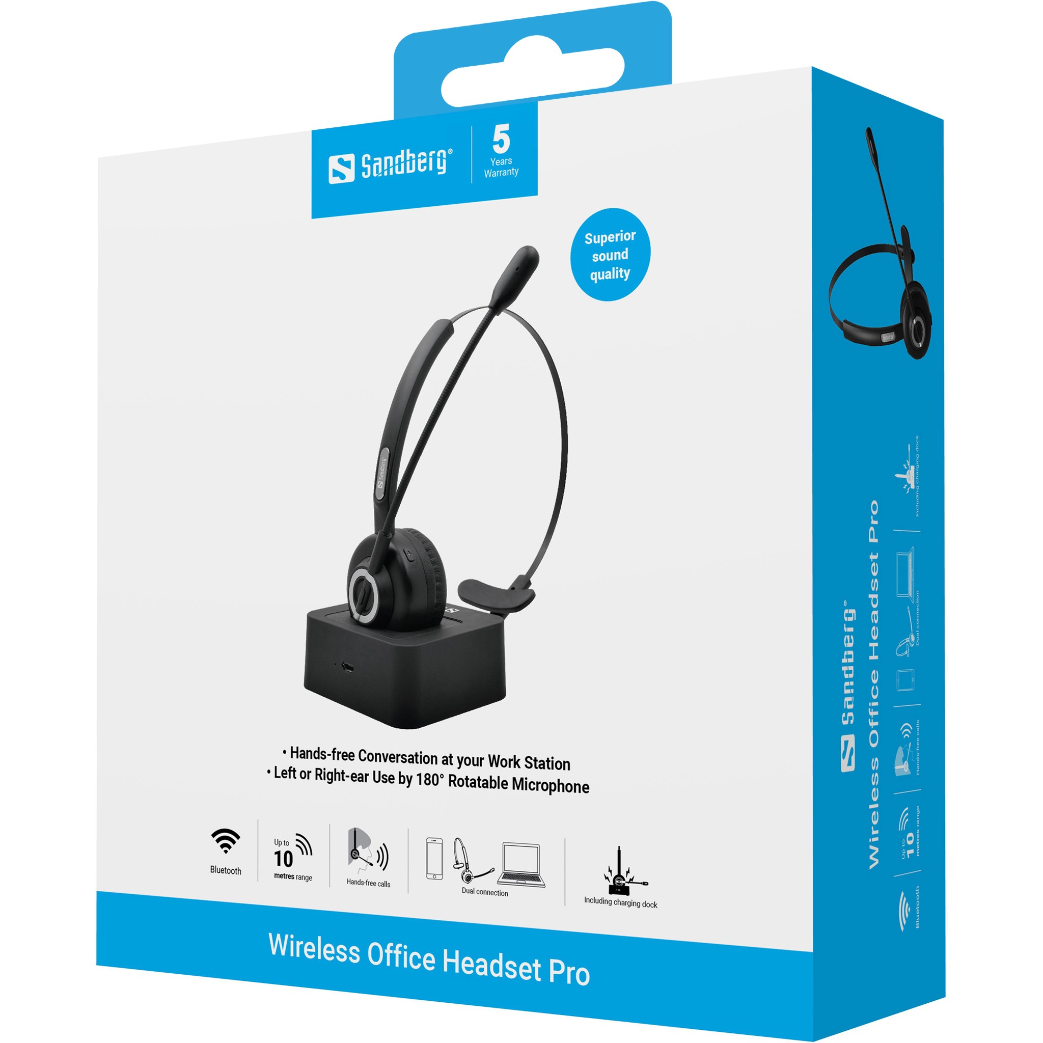 Slušalice SANDBERG bežični Office Headset Pro (Bluetooth 5.2, do 15 sati razgovora)-5