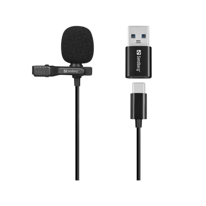 Mikrofon SANDBERG Streamer USB Clip Microphone-0