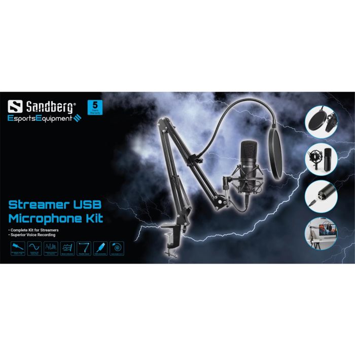 Mikrofon Sandberg Streamer USB Microphone Kit-2
